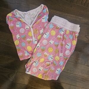 Little Sleepies Pink Cookies and Milk Women's Pajama Set XL